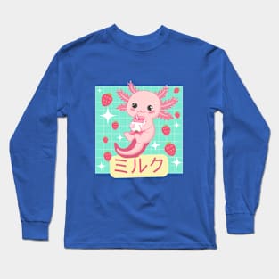 Cute Japanese Strawberry Milk Shirt, Unisex Milk shirt, Cute Milk Mascot Tshirts, Gift shirt for milk lover, Cute japanese mascot shirt Long Sleeve T-Shirt